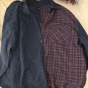 Blue and Purple mixed Plaid Shirt